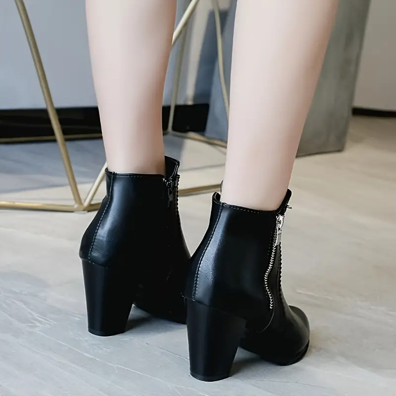 AMARISA™ WOMEN'S SOFT SOLE CHUNKY HEELED ANKLE BOOTS - Image 4