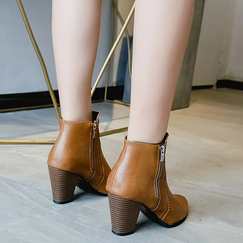 AMARISA™ WOMEN'S SOFT SOLE CHUNKY HEELED ANKLE BOOTS - Image 5