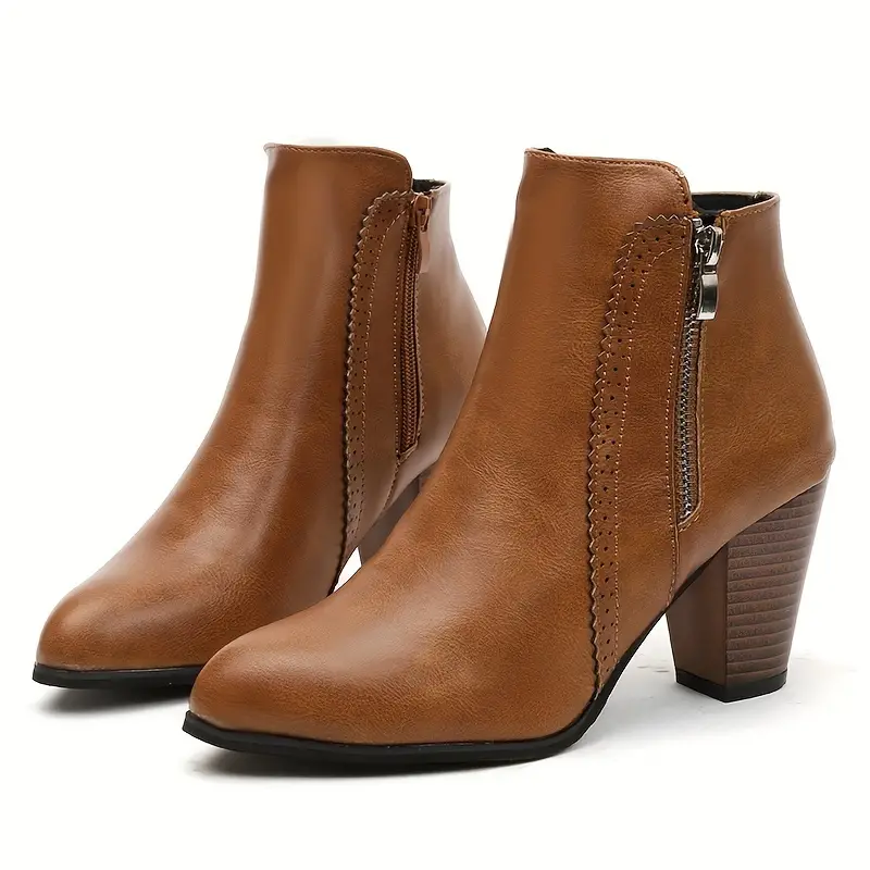 AMARISA™ WOMEN'S SOFT SOLE CHUNKY HEELED ANKLE BOOTS - Image 9