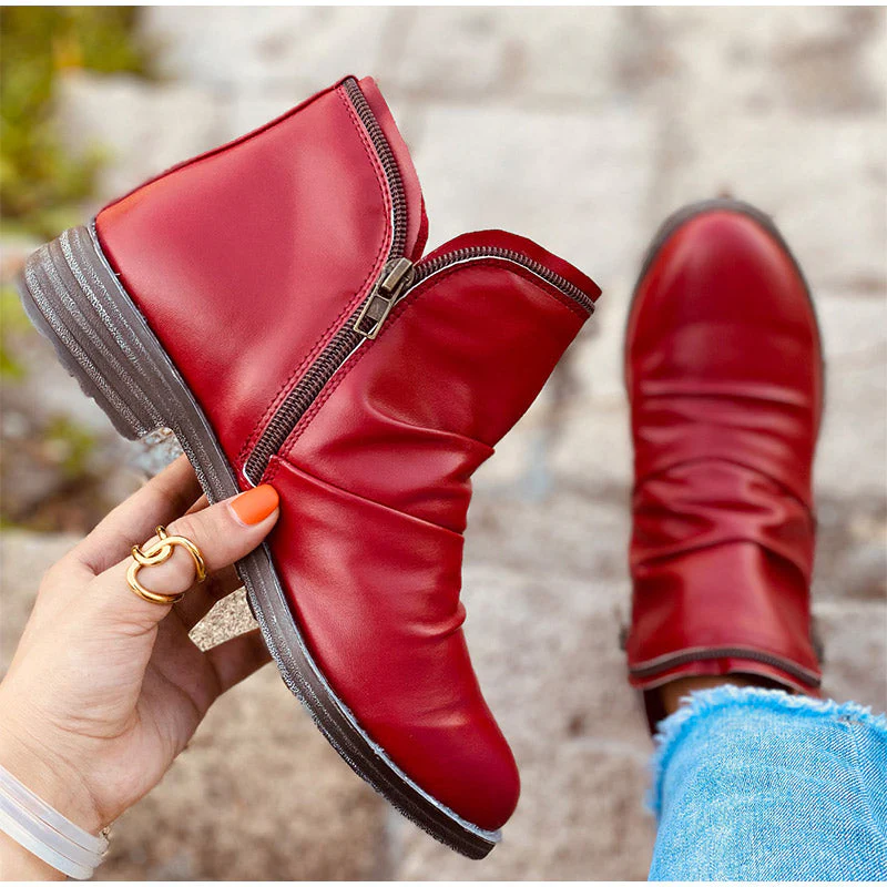 WOMEN ZIPPER WATERPROOF ANKLE-SUPPORT BOOTS 2025 - Image 6
