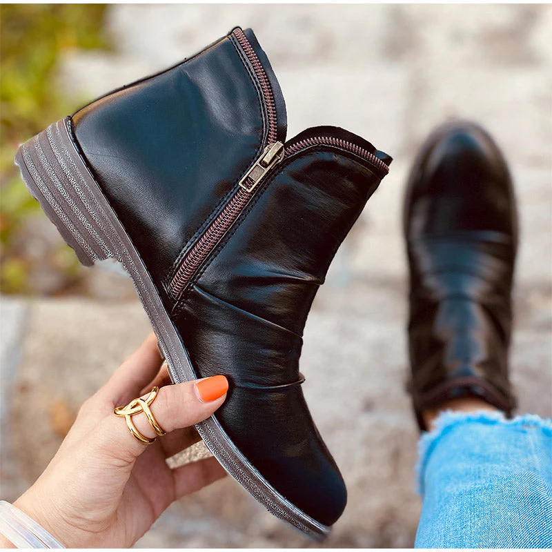 WOMEN ZIPPER WATERPROOF ANKLE-SUPPORT BOOTS 2025 - Image 7