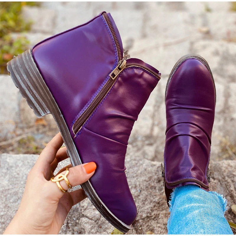 WOMEN ZIPPER WATERPROOF ANKLE-SUPPORT BOOTS 2025 - Image 8