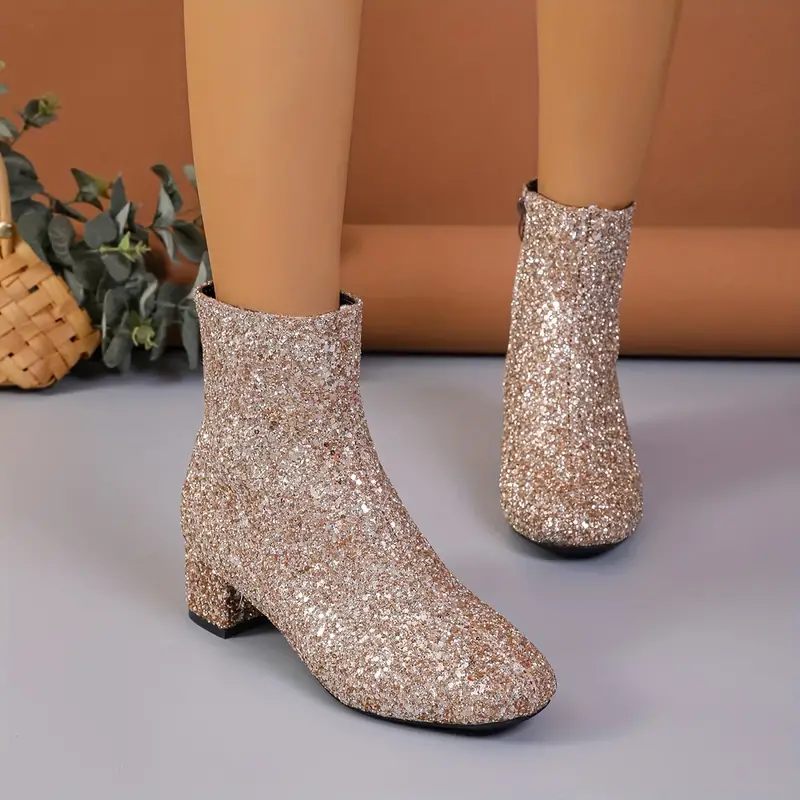 ELLARIA™ WOMEN'S PATTERN HEEL PARTY BOOTS - Image 4