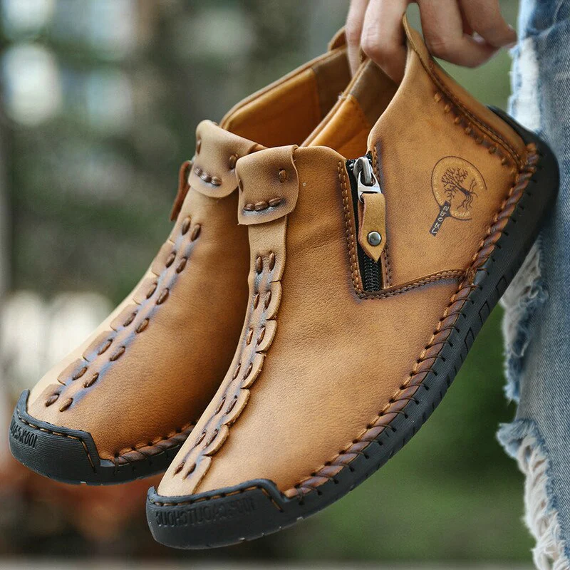MEN'S ZIPPER OUTDOOR HAND-SEWN TOOLING SHOES 2025 - Image 4