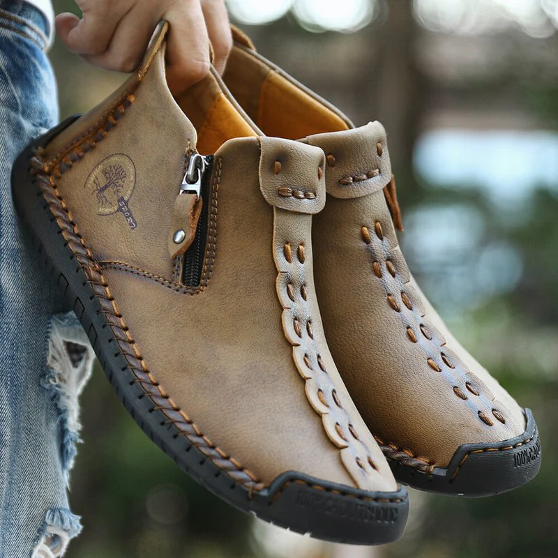 MEN'S ZIPPER OUTDOOR HAND-SEWN TOOLING SHOES 2025 - Image 5