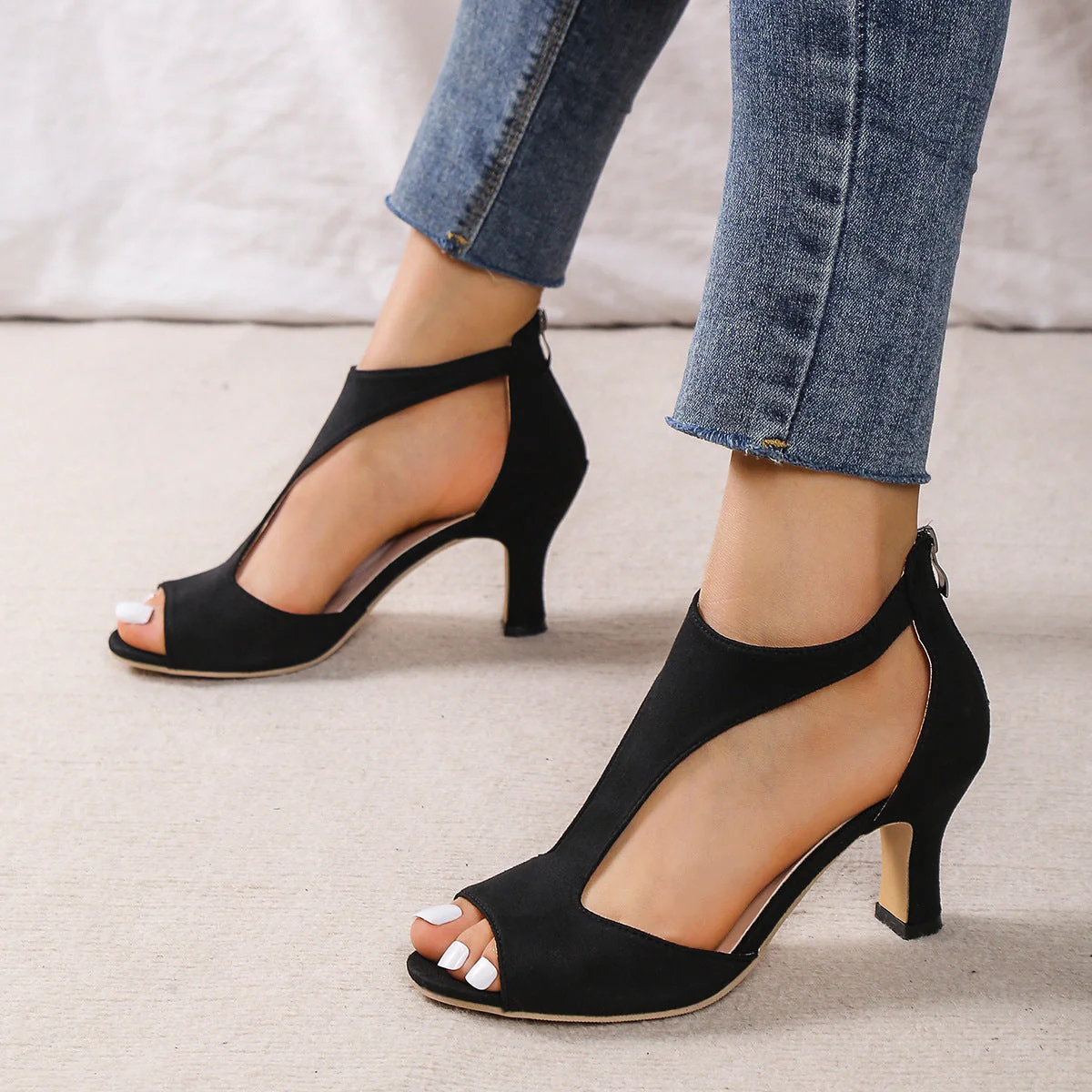 WOMEN ORTHOPEDIC MID-HEEL ROUND TOE SANDALS - Image 7
