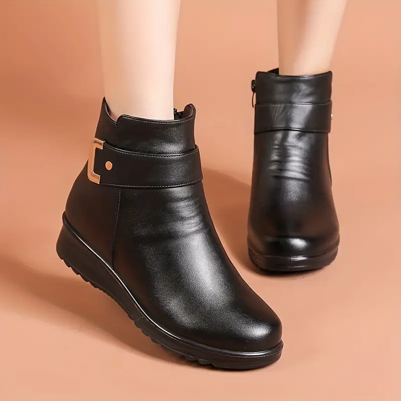 SAVVINA™ FLEECE-LINED WINTER ANKLE BOOTS - Image 4