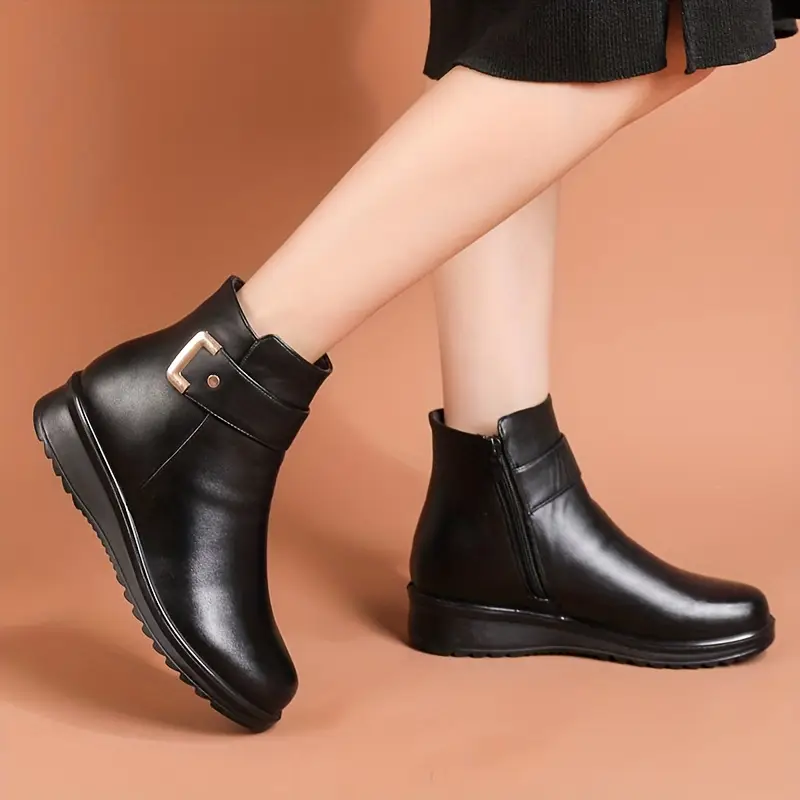 SAVVINA™ FLEECE-LINED WINTER ANKLE BOOTS - Image 5