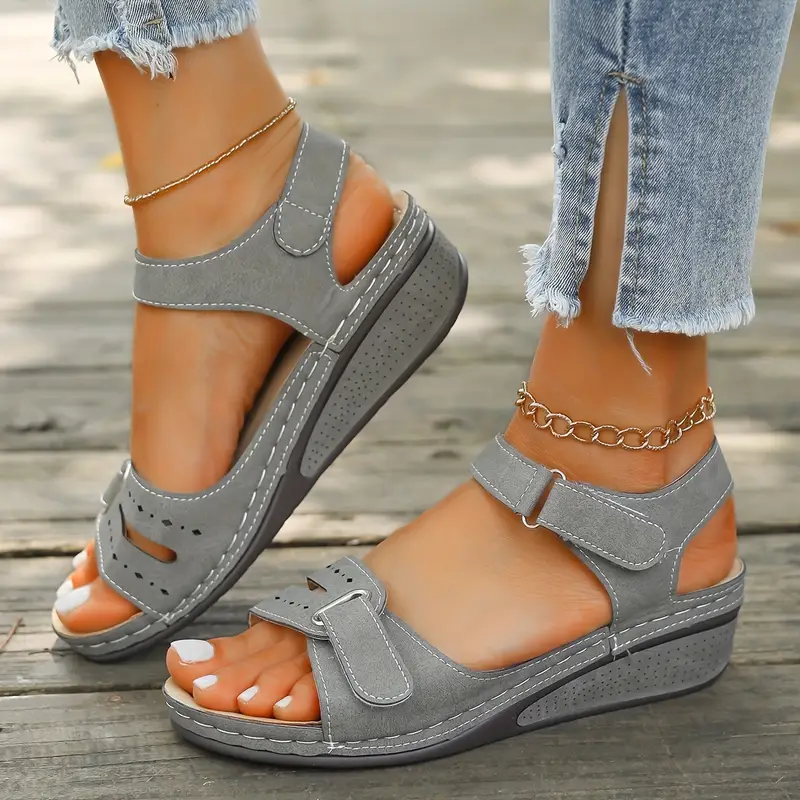 YALGOO™ WOMEN'S SOLID COLOR COMFORT SANDALS - Image 3