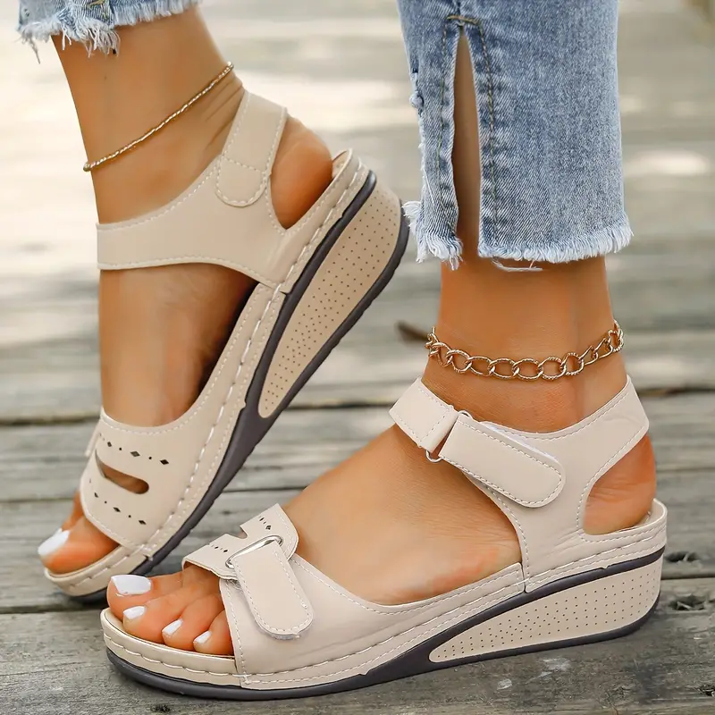 YALGOO™ WOMEN'S SOLID COLOR COMFORT SANDALS - Image 4